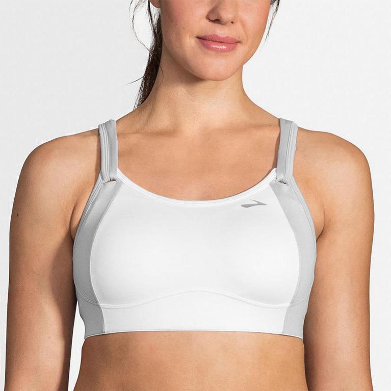 Brooks Fiona Sports Israel - Women's Running Bra - White (26139-OKUA)